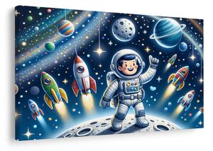 Tablou mic astronaut într-o misiune de aventură