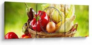 Tablou - Legume (cu ceas) (90x30 cm)
