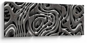 Tablou - Abstractizare metalică (cu ceas) (90x30 cm)