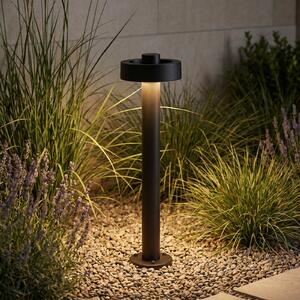 Lucande Bornă luminoasă LED Nirella, 60 cm, negru, CCT, IP65, Negru, Metal, Modern