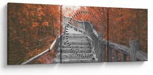Tablou - Scări în natură, portocaliu (cu ceas) (90x30 cm)