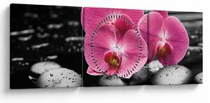 Tablou - Orhidee roz (cu ceas) (90x30 cm)