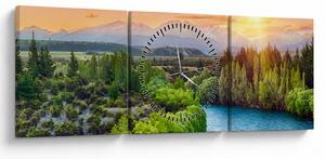 Tablou - Pădure peisaj montan (cu ceas) (90x30 cm)