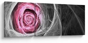 Tablou - Trandafir abstract, fucsia (cu ceas) (90x30 cm)
