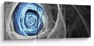 Tablou - Abstract Rose Blue (cu ceas) (90x30 cm)