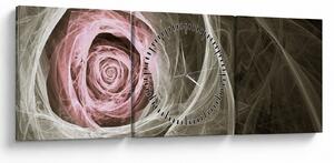 Tablou - Abstract trandafir roz deschis roz (cu ceas) (90x30 cm)