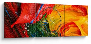 Tablou - Abstractizare albăstrire cu o perie (cu ceas) (90x30 cm)