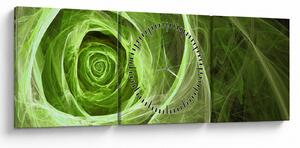 Tablou - Abstract Rose Green (cu ceas) (90x30 cm)