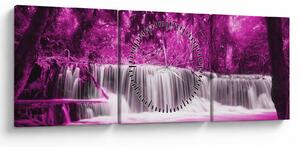 Tablou - Cascadă, violet (cu ceas) (90x30 cm)