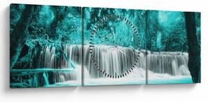 Tablou - Cascada albastră (cu ceas) (90x30 cm)