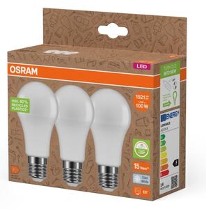 Set de 3 becuri LED din plastic reciclat A100 E27/14W/230V 4000K - Osram