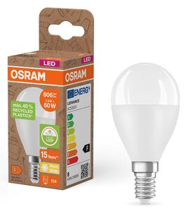 Bec LED P45 din plastic reciclat, soclu E14, 7,5 W, 230 V, 2700 K - Osram
