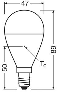 Bec LED P45 din plastic reciclat, soclu E14, 7,5 W, 230 V, 2700 K - Osram