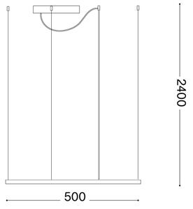 Ideal Lux - Lustră LED suspendată pe cablu ORACLE SLIM LED/33W/230V CRI 90 50x50 cm, finisaj auriu