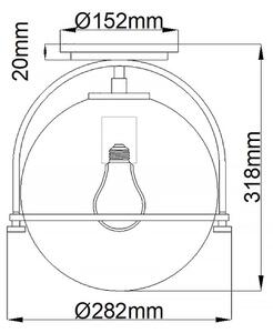 Quintiesse QN-SOMERSET-F-C-BK - Plafonieră SOMERSET 1xE27/60W/230V neagră