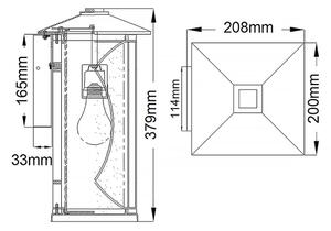Quintiesse QN-ASHBERN-M - Aplică de perete pentru exterior ASHBERN M, 1xE27/60W/230V, IP44