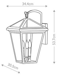 Quintiesse QN-ALFORD-PLACE2-L-MB - Aplică de perete pentru exterior ALFORD L 3xE14/40W/230V IP44