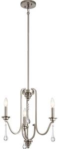Quintiesse QN-KARLEE3 - Lustru cu tijă KARLEE, 3 x E14, 60 W, 230 V, crom mat