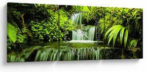 Tablou - Cascade indoneziene (cu ceas) (90x30 cm)