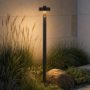 Lucande Bornă luminoasă LED Nirella, 100 cm, negru, CCT, senzor, Negru, Metal, Modern