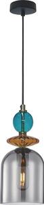 Pendul pe cablu TROPEA 1xE27/15W/230V negru/albastru fumuriu/bej