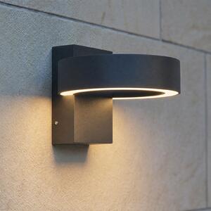 Lucande Aplică de exterior cu LED Nirella, negru, CCT, IP65, Negru, Metal, Modern