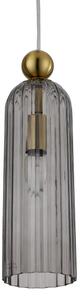 Pendul suspendat pe cablu PIEGA, 1xE14/40W/230V, alamă/negru fumuriu