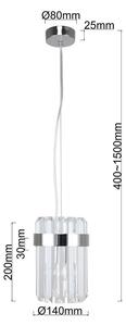 Pendul VETRO cu cablu 1xE14/10W/230V crom lucios