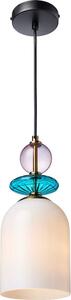 Pendul cu cablu TROPEA 1xE27/15W/230V negru/mov fumuriu/albastru/alb