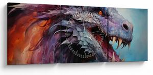 Tablou - Ilustrație a unui dragon (cu ceas) (90x30 cm)