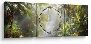 Tablou - Pădure tropicală (cu ceas) (90x30 cm)