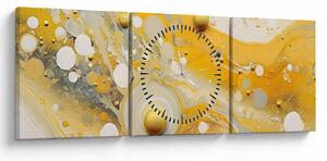 Tablou - fundal abstract cu decor de aur (cu ceas) (90x30 cm)