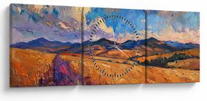 Tablou - Pictură în ulei de peisaj (cu ceas) (90x30 cm)