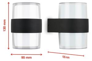 Telefunken 320405TF - Aplică LED de exterior pentru perete, 2x LED, 8W, 230V, IP44, negru