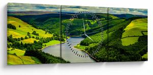 Tablou - Peisaj verde (cu ceas) (90x30 cm)
