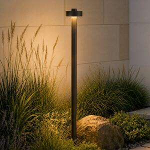 Lucande Bornă luminoasă LED Nirella, 100 cm, negru, CCT, IP65, Negru, Metal, Modern