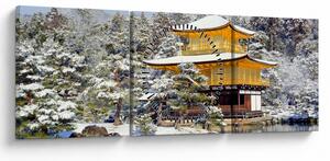 Tablou - Kinkakuji, Japonia (cu ceas) (90x30 cm)