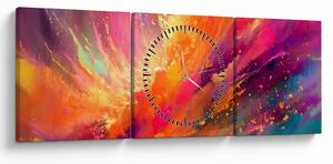 Tablou - Abstractizare dinamică (cu ceas) (90x30 cm)