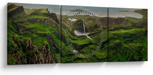 Tablou - Quiraing, Scoția (cu ceas) (90x30 cm)