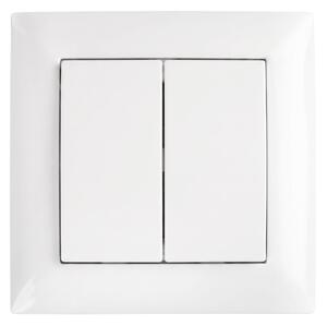 Întrerupător Dublu cu Ramă OSTE JNH007-W WHITE