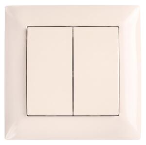 Întrerupător Dublu cu Ramă OSTE JNH007-W BEIGE