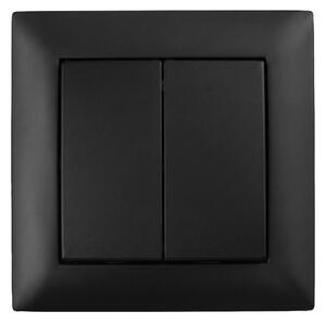 Întrerupător Dublu cu Ramă OSTE JNH007-W BLACK