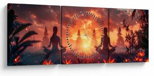Tablou - Yoga în natură (cu ceas) (90x30 cm)