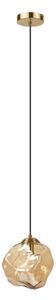 Candelabru suspendat pe cablu CRISTAL 1xE14/15W/230V alamă/bej fumuriu