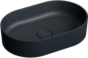 Omnires Ovo M+ lavoar 55x36 cm oval de blat negru OVOUNBLV