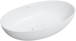 Omnires Shell M+ lavoar 60x35 cm oval de blat alb SHELLUNBM