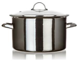 Banchet Oală emailată METALLIC Black 26 cm, 6 l,cu capac, 26 cm