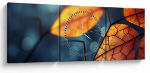 Tablou - Textura frunzelor (cu ceas) (90x30 cm)