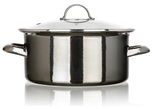 Banchet Oală emailată METALLIC Black 22 cm, 3,7 5l, cu capac, 22 cm