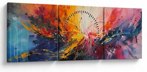 Tablou - Abstracție de culoare (cu ceas) (90x30 cm)